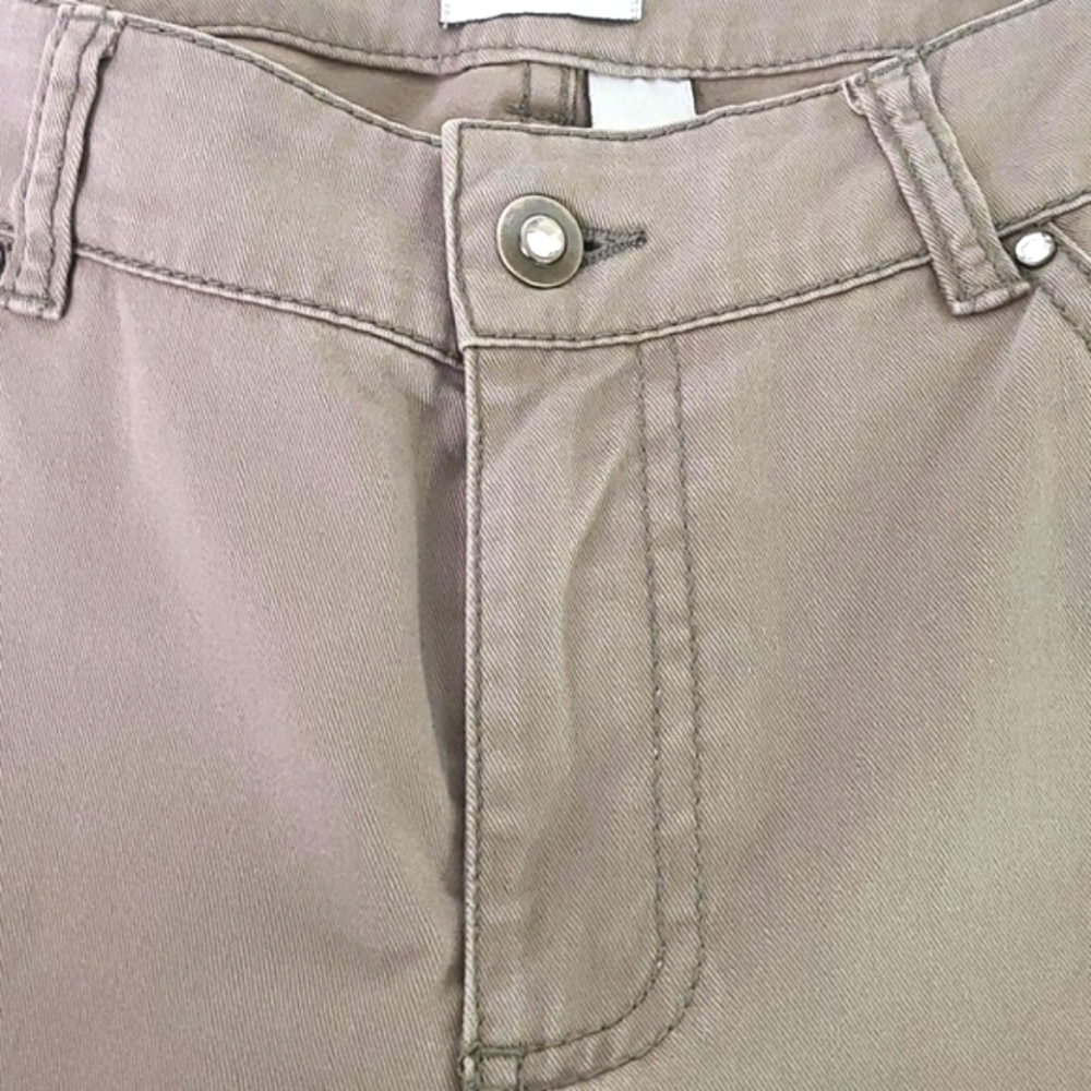 CHICOS GREY/TAN PANTS SZ 1 - Picture 3 of 5